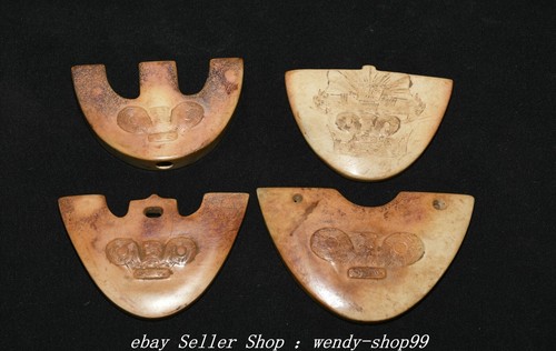 Ensemble pendentif 2024 amulette Yubi Yu Bi tête de bête de jade ancienne culture chinoise Liangzhu 3