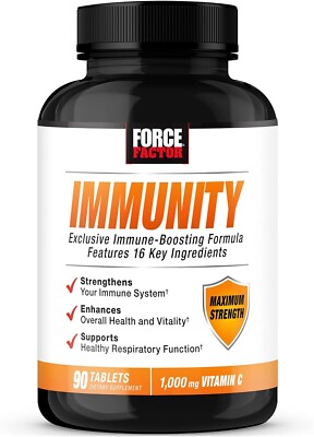 Force Factor Immunity Booster 1,000mg Zinc, Vitamin C, Elderberry 90 Tabs