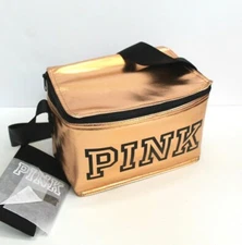 Victoria's Secret PINK Gold Insulated Drink Cooler and Coozie Set NEW