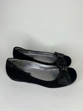 Ecco Flats Shoes Slip Ons Women Size 37 US 6 Black Suede Studs Bow