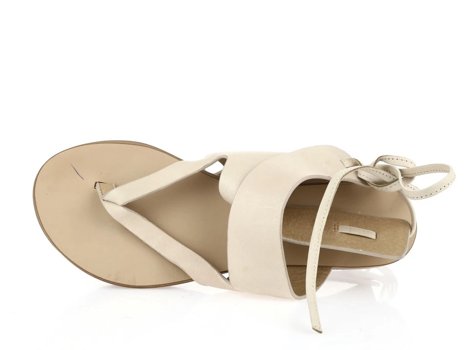 Womens Splendid 228376 Beige Nude Leather Ankle Strap Flat Sandals Size 6.5 M - Image 3 of 4