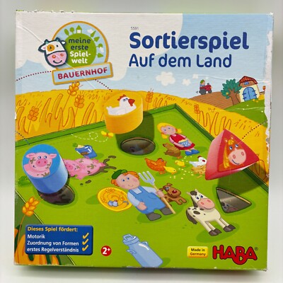 Sorting Game on the Farm COMPLETE HABA Wooden Barn Animals Kids German
