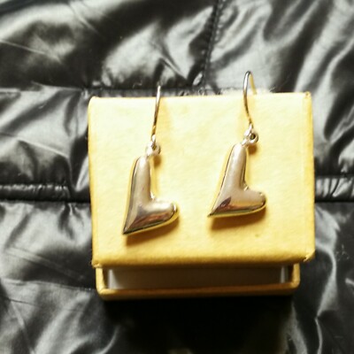Solid Sterling sliver heart earring from a local designer shop Harmony.