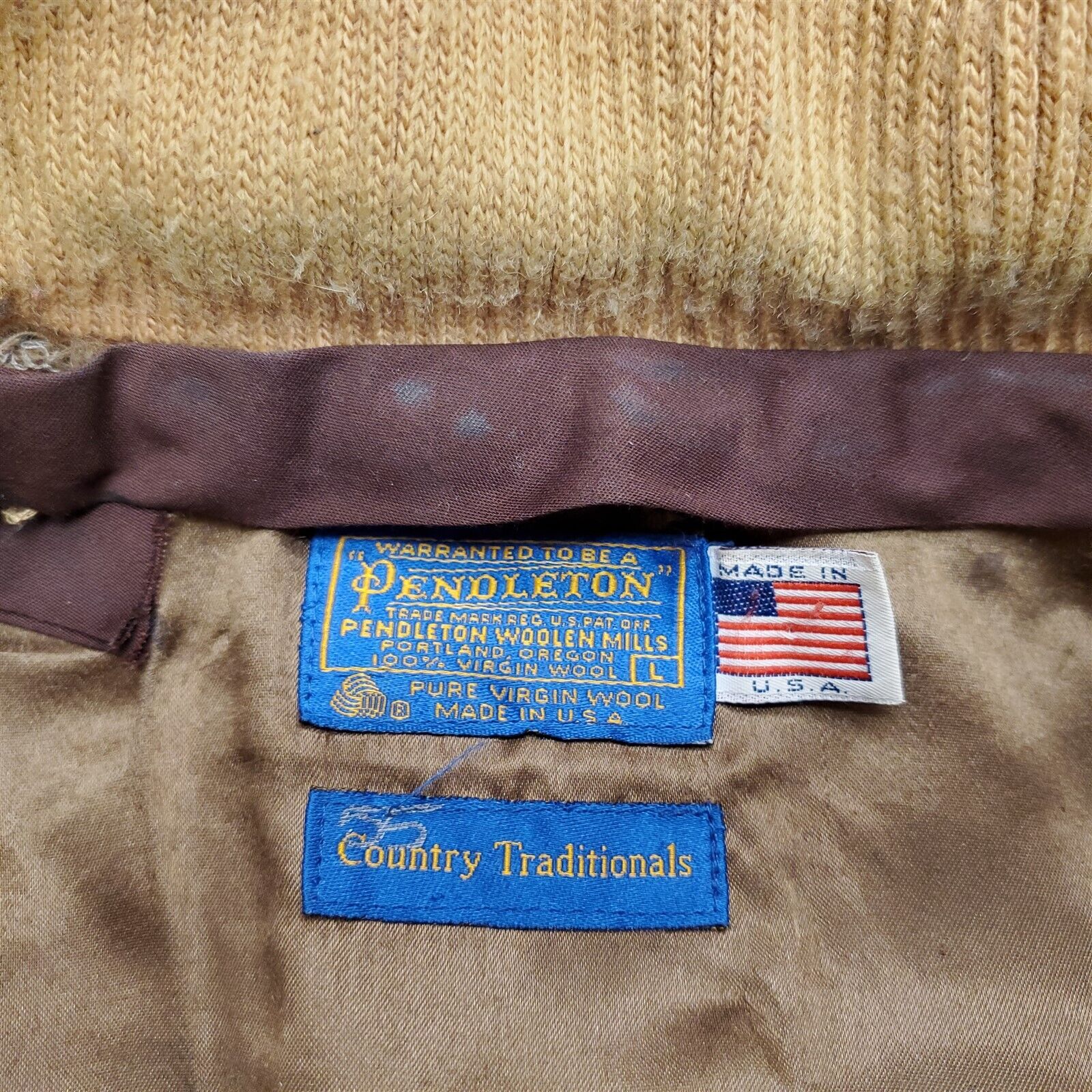 VTG Pendleton Jacket Mens Large Brown Country Tra… - image 10