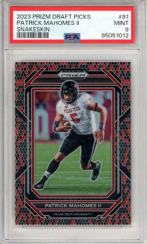 Patrick Mahomes II 2023 Prizm Draft Picks #81 Snakeskin SSP PSA 9 MINT CHIEFS