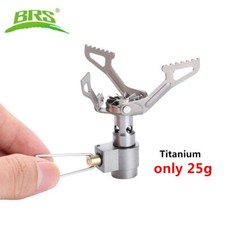 Mini estufas de gas plegables portátiles BRS-3000T 25 g para camping titanio