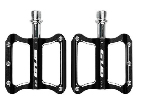 Pedale bici alluminio flat platform pedali cromo asse 9/16" mtb bici corsa BMXDU - Foto 8 di 14