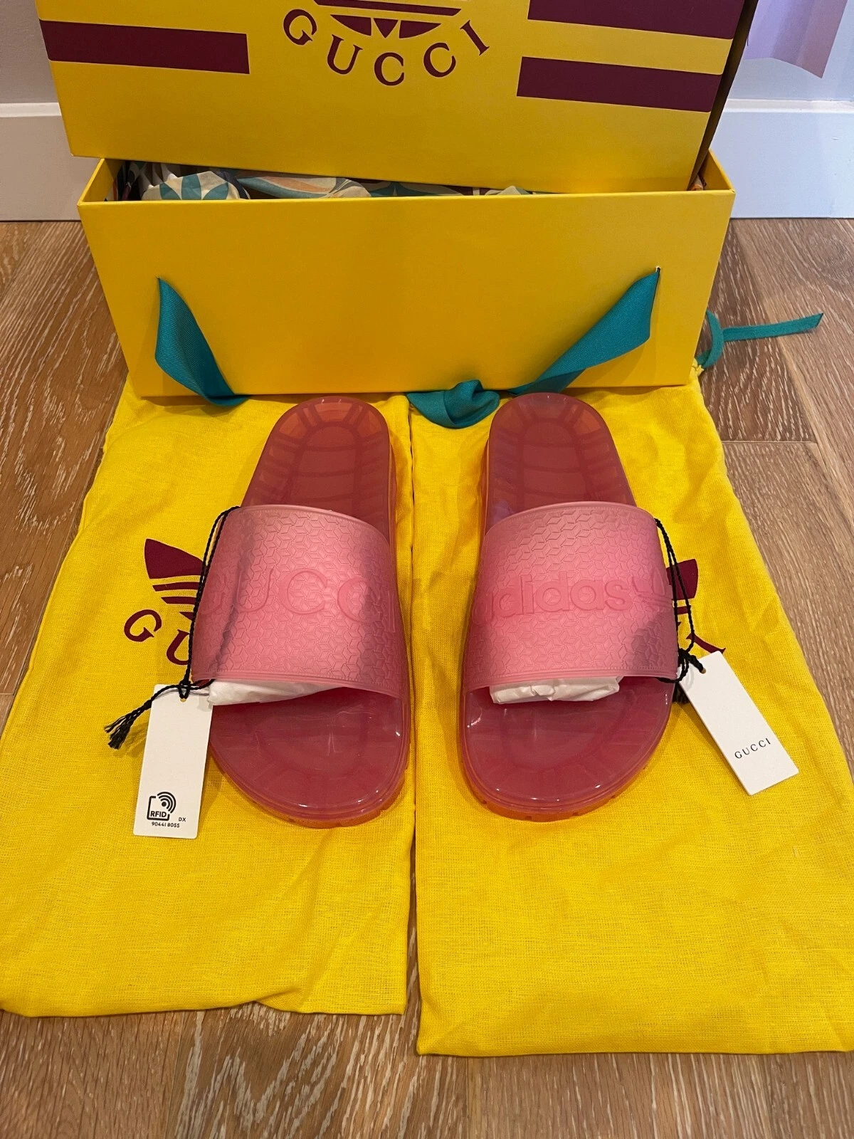 NUOVO GUCCI x ADIDAS LINEA DONNA LOGO IN GOMMA PLATEAU TAGLIA 39