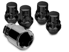 Transit Custom Alloy wheel Locking Wheel Nuts 14x1.5 Taper Seating 4pk BLACK