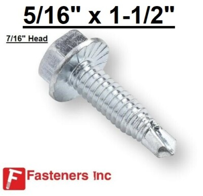 #ad 5 16quot; X 1 1 2quot; Hex Washer Head Self Drilling Tek 4 Serrated Screw 7 16quot; Dr. $516.87