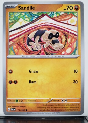 Sandile 115/198 NM / M - Scarlet Violet Pokemon Card - Tomokazu