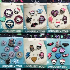 Crocs Handmade jibbitz 5pc Monster High Draculaura Clawdeen Frankie shoe charms