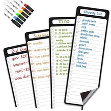 Magnetic Dry Erase List Board - 4"x12" Multifunctional List Board for Fridge -