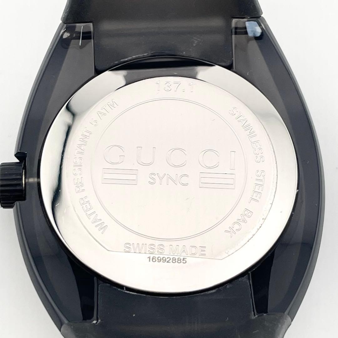 Gucci Sync Interlocking Logo Quartz Watch Gray Bl… - image 7
