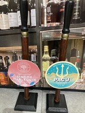 Dummy beer pump X 2 pub home bar mancave real ale genuine badges Brewery New