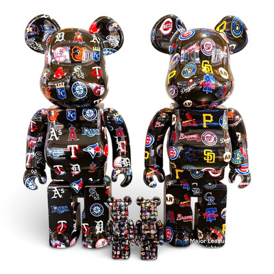 MEDICOM TOY BE@RBRICK National League American League Black 100