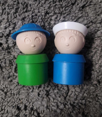 * Set of 2 Vintage Tupperware Tupper Toys Sailor Children's Bathtub Toy 1980s