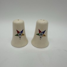 Vintage Made In The USA Salt Pepper Shakers OES Order of the Eastern Star Emblem