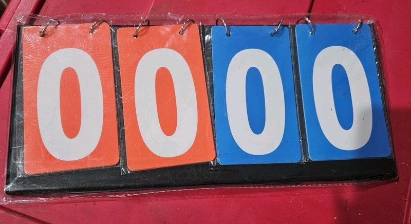 Portable Manual Flip Scoreboard Red Blue Numbers Coach & Referee Equipment