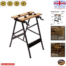 Lightweight Folding Workbench - 100kg Steel Frame with Rubber Feet for Stability