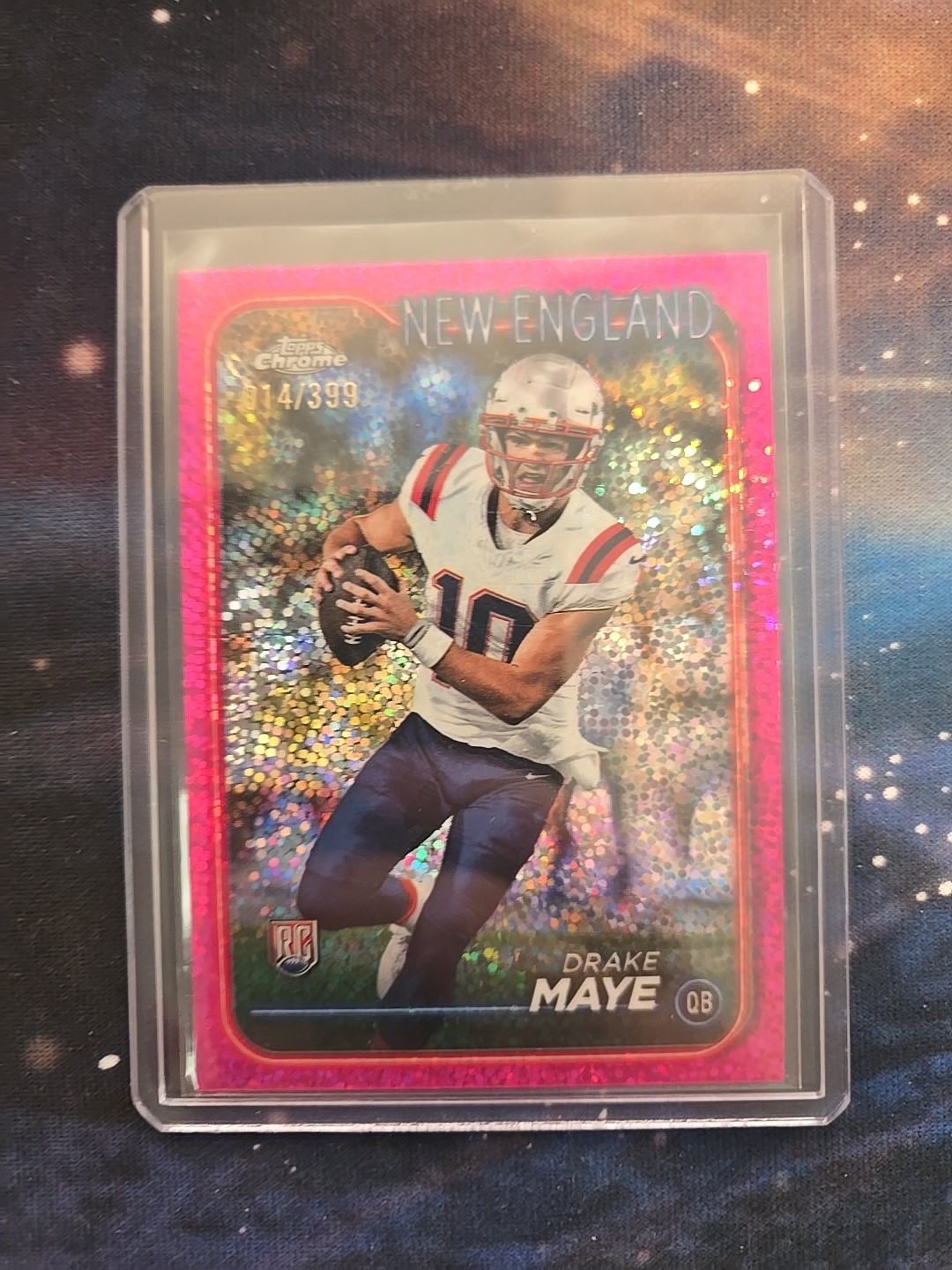 2024 Topps Chrome - Rookies Drake Maye #203 Magenta Speckle Refractor /399 (RC)