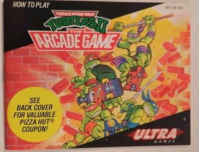CIB Teenage Mutant Ninja Turtles II 2 Arcade Nintendo NES 1990 Pizza Hut TESTED