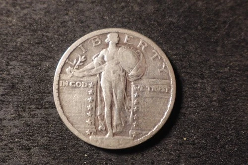 1924-S Fine Full Shield Standing Liberty Quarter Nice Coin RAR #3