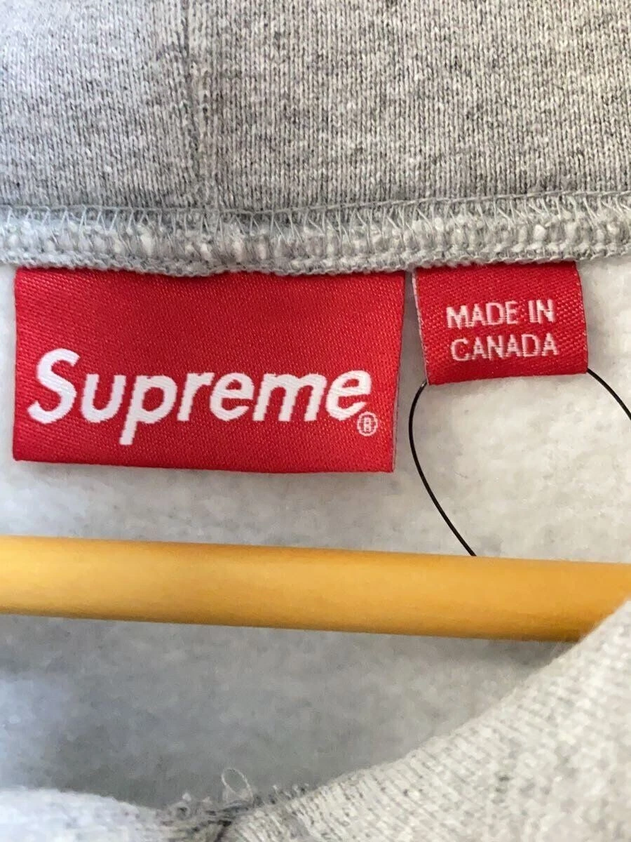 Felpa Supreme con cappuccio L cotone grigio usata