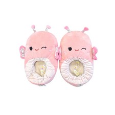 Squishmallows Pink Butterfly Plush Slippers Girls 4-5