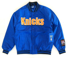 New York Knicks NBA Mens Ultra Game Starter Satin Bomber Varsity Jacket 125