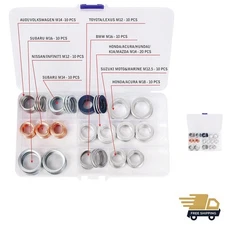 100pcs Oil Drain Plug Crush Washer Gasket Seal Assortment – M12 M12.5 M14 M16...