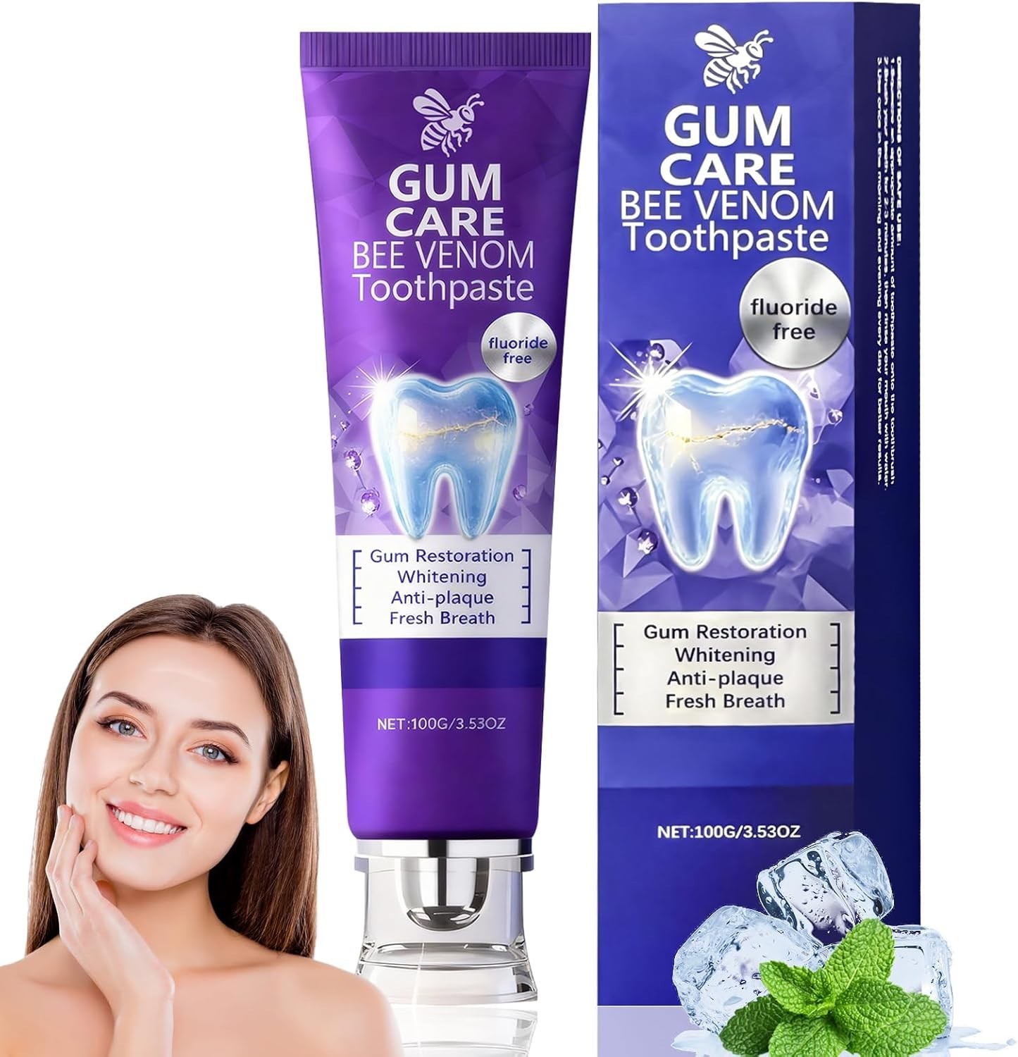 1PCS Rolimey Viocore Bee Venom Dental Treatment Toothpaste, Mouthology Teeth Wh