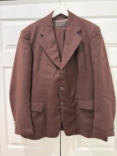 Vintage 1940s Brown Pinstripe 3PC. Suit Jacket Vest and Pants