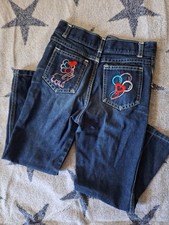 Vintage 1980s Kids Embroidered Elephant With Balloon Jeans Size 6