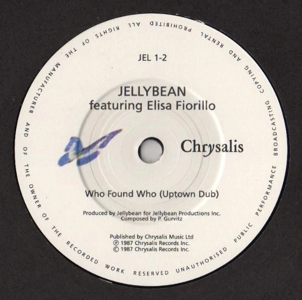Jellybean Featuring Elisa Fiorillo Who Found Who 7" vinyl UK Chrysalis 1987 7" - Image 4 of 4