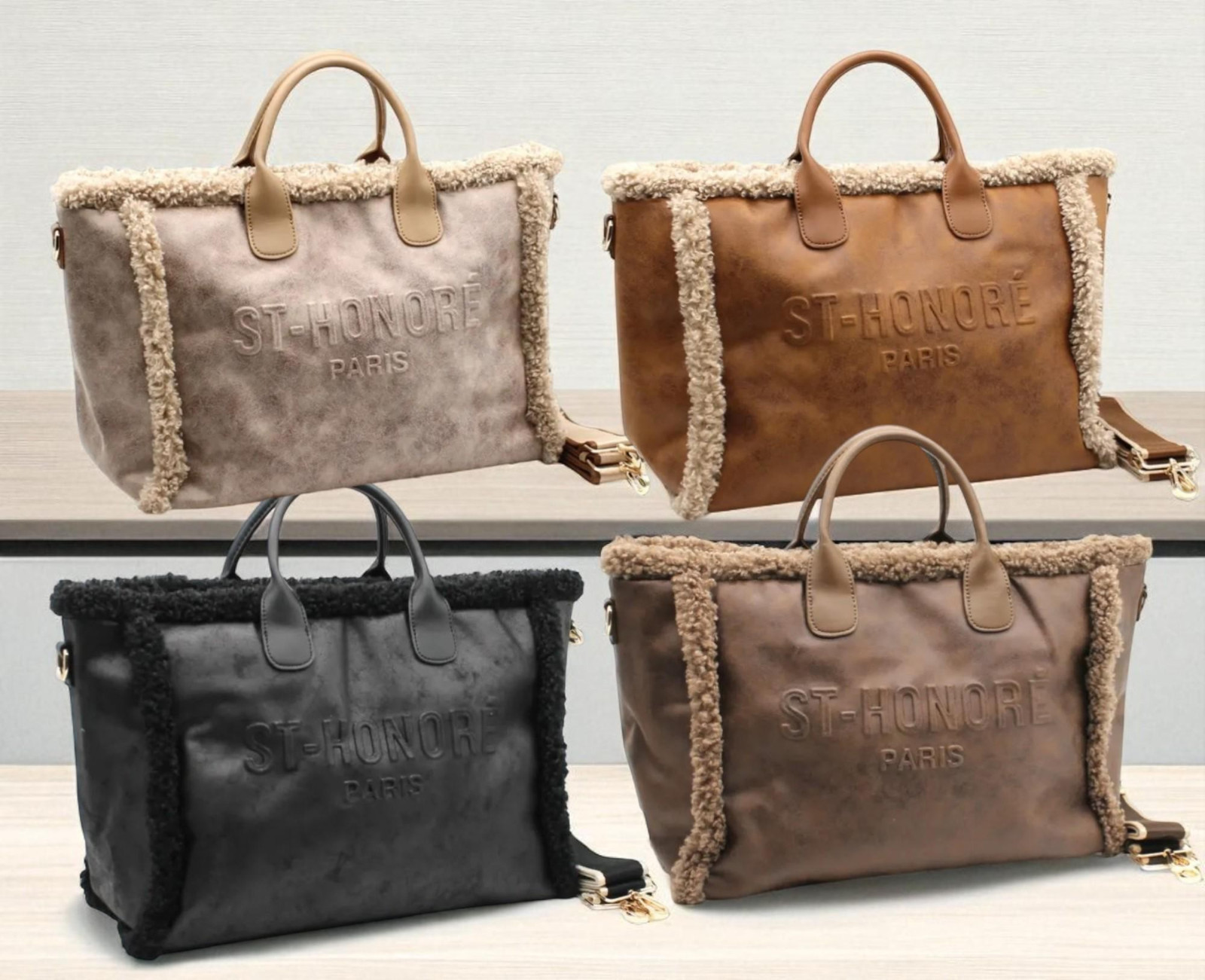 Bolso de mano MOUMOUTE SAINT HONORÉ con piel sintética 4 colores