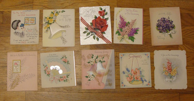 Mid Century Modern Vintage 50s 40s Anniversary Cards LOT OF 10  MCM Ephemera