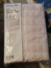 New Sealed Ikea Duvet Cover Pillow Twin Set Stillsamt White Pink Triangles