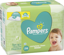 Baby Wipes, Pampers Baby Diaper Wipes, Complete Clean Unscented, 3 Refill Packs