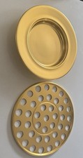 Used 10" Broadman & Holman Communion Plate, Gold Tone With Tray For Cups