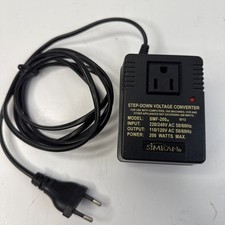 Simran 200 Watt Compact Step Down Transformer 220V to 110V AC Converter EU Plug