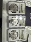 3x Morgan Silver Dollars BU 1882-O 1888-O NGC Great Southern Treasury Hoard