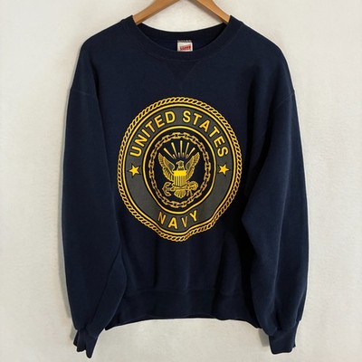 Vtg Soffe Navy USA Made Sweatshirt Adult Size M Spellout Logo Sweater Pullover