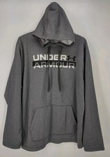 Under Armour Sweatshirt Men's Size XL Pullover Hooded Loose Fit Polyester Gray