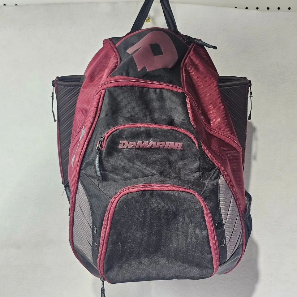 Mochila DeMarini taco de beisebol softbol marrom preta grande - Imagem 4 de 4