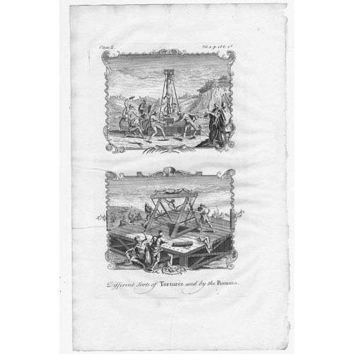 ROMAN EMPIRE Tortures Used by the Romans - Antique Print 1729