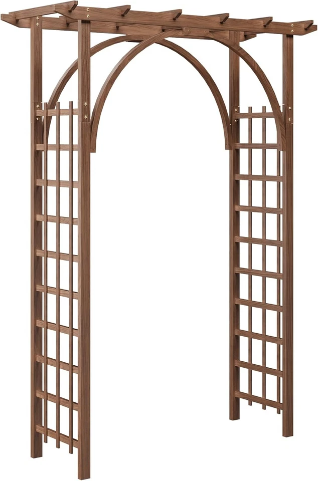 Arco de jardín de madera resistente enrejado pérgola eje más de 85"" planta de patio exterior Foto 3 de 4