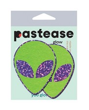 Nipple Pasties Pastease Glitter Alien PurpleGreen One Size Green Nipple Covers