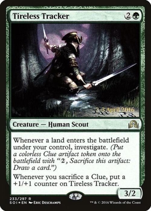 MTG English Tireless Tracker NM Foil Promos: Prerelease Cards