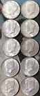 1964 Kennedy Half Dollars - 10 Each - 90% Silver - Lightly Circulated